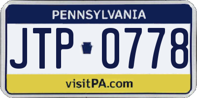 PA license plate JTP0778