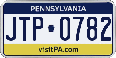 PA license plate JTP0782
