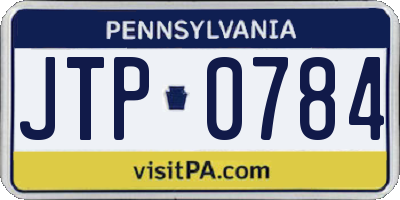 PA license plate JTP0784