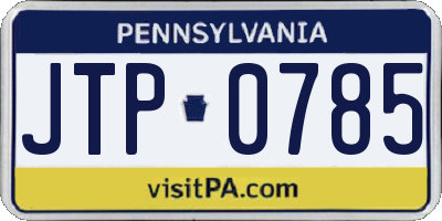 PA license plate JTP0785