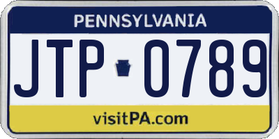 PA license plate JTP0789