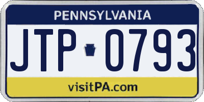 PA license plate JTP0793