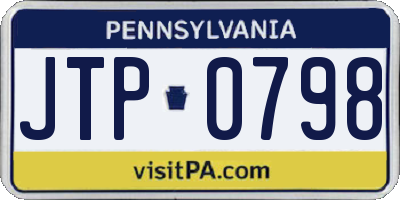 PA license plate JTP0798