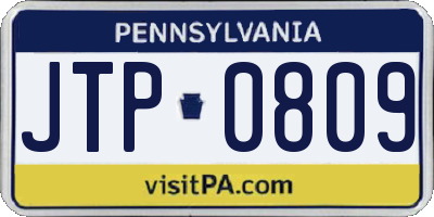 PA license plate JTP0809