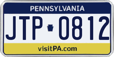 PA license plate JTP0812