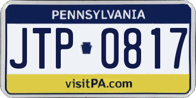 PA license plate JTP0817