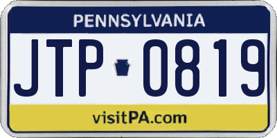 PA license plate JTP0819