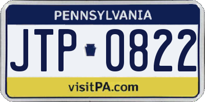 PA license plate JTP0822