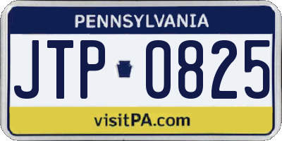 PA license plate JTP0825