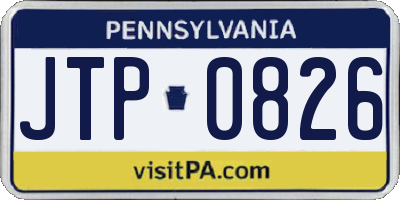 PA license plate JTP0826