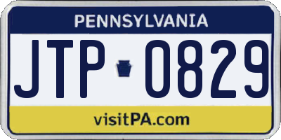 PA license plate JTP0829