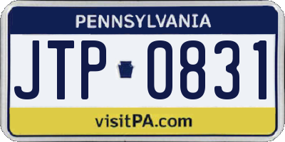 PA license plate JTP0831