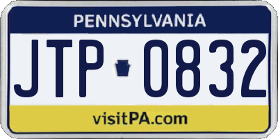 PA license plate JTP0832