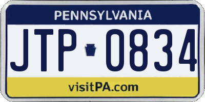 PA license plate JTP0834