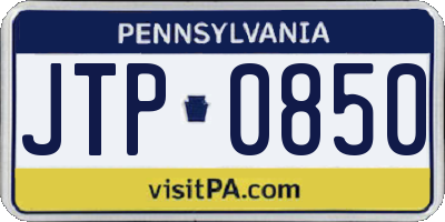 PA license plate JTP0850