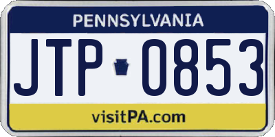 PA license plate JTP0853