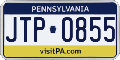 PA license plate JTP0855