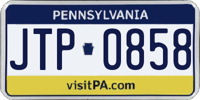 PA license plate JTP0858