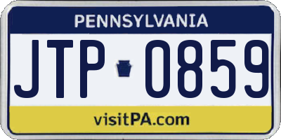 PA license plate JTP0859