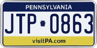 PA license plate JTP0863