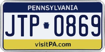PA license plate JTP0869