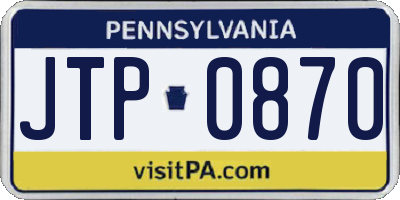PA license plate JTP0870
