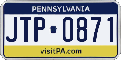 PA license plate JTP0871