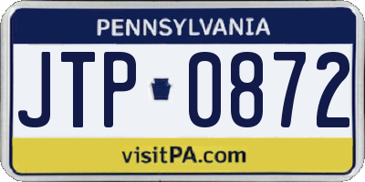 PA license plate JTP0872