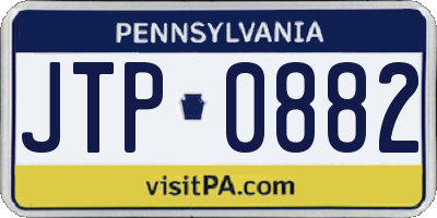 PA license plate JTP0882