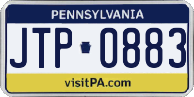 PA license plate JTP0883