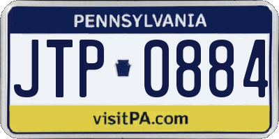 PA license plate JTP0884