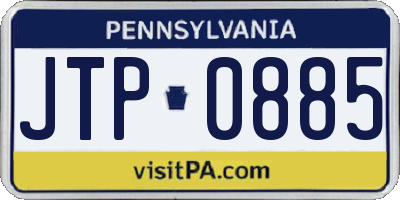 PA license plate JTP0885