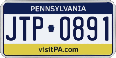 PA license plate JTP0891