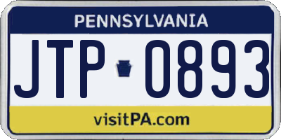 PA license plate JTP0893