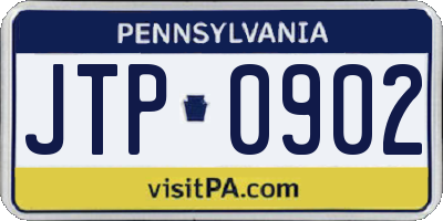 PA license plate JTP0902