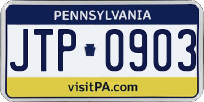 PA license plate JTP0903