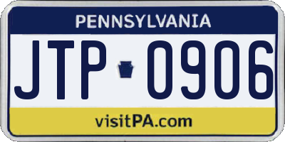 PA license plate JTP0906
