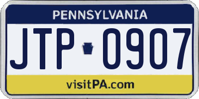 PA license plate JTP0907