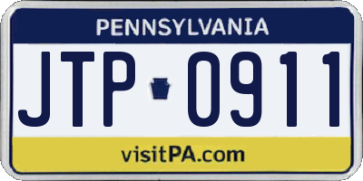 PA license plate JTP0911