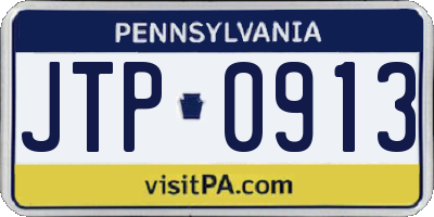 PA license plate JTP0913