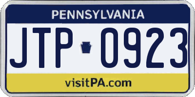 PA license plate JTP0923