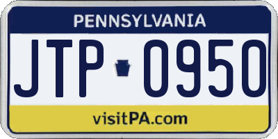 PA license plate JTP0950