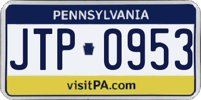 PA license plate JTP0953