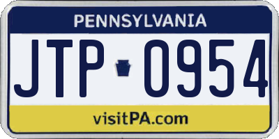 PA license plate JTP0954