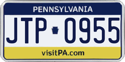 PA license plate JTP0955