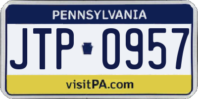 PA license plate JTP0957