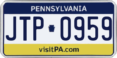 PA license plate JTP0959