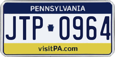 PA license plate JTP0964