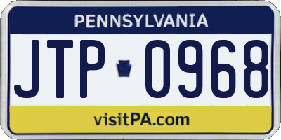 PA license plate JTP0968