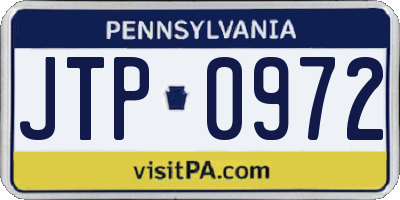 PA license plate JTP0972